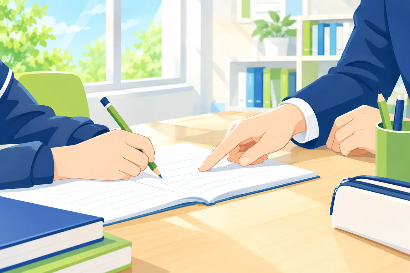 個別指導の教室のイラスト